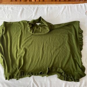 Green XL Studio Works Cowl Neck Sweater Poncho